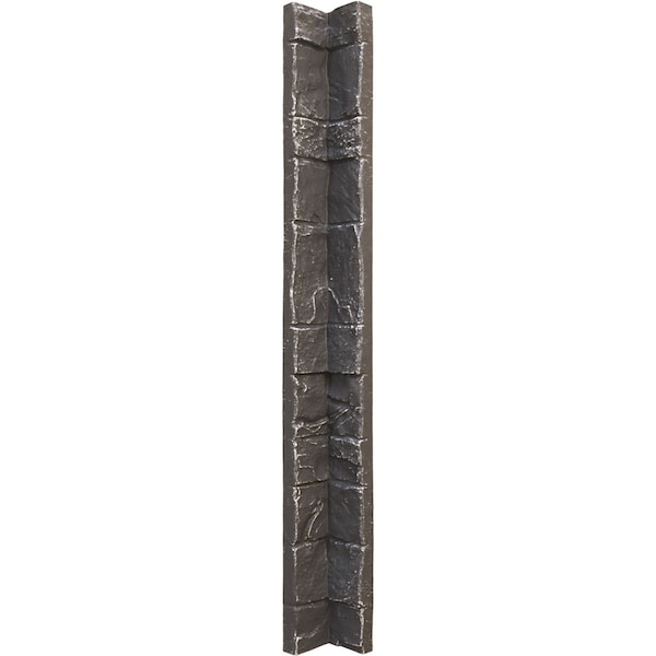 Ekena Millwork 3"W x 3"D x 48"H Universal Inside Corner for StoneWall Faux Stone Siding Panels, Slate Gray PNUIC03X48SG - main